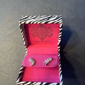 Posh Couture Silver Wing Earrings